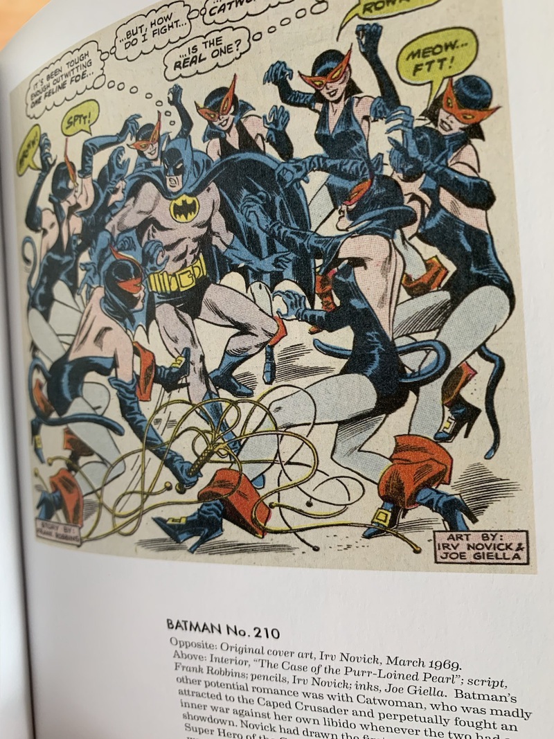 Batman surrounded by multiple Catwomen