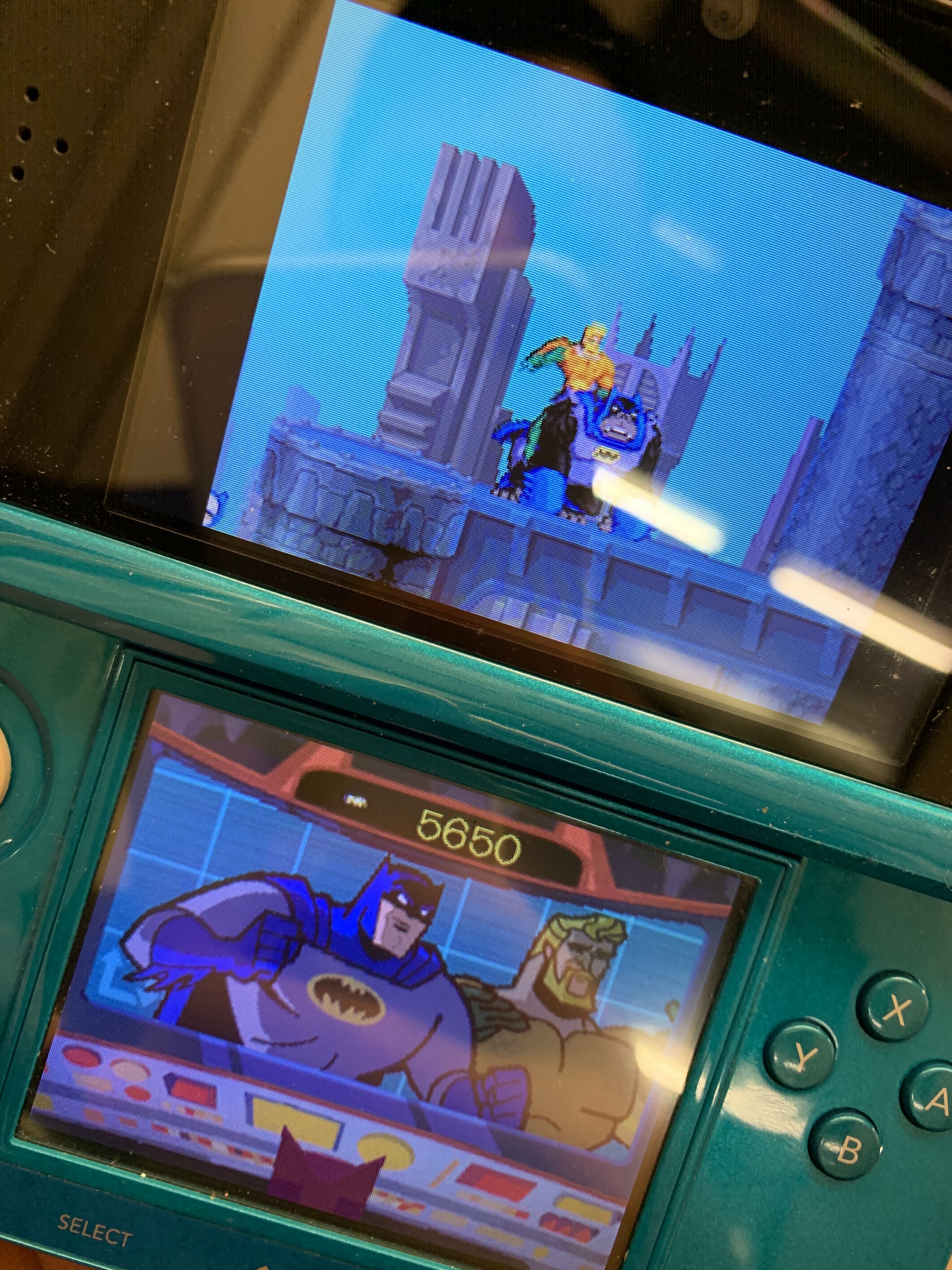Batman The Brave and The Bold The Videogame on the Nintendo DS, shot on the London Underground
