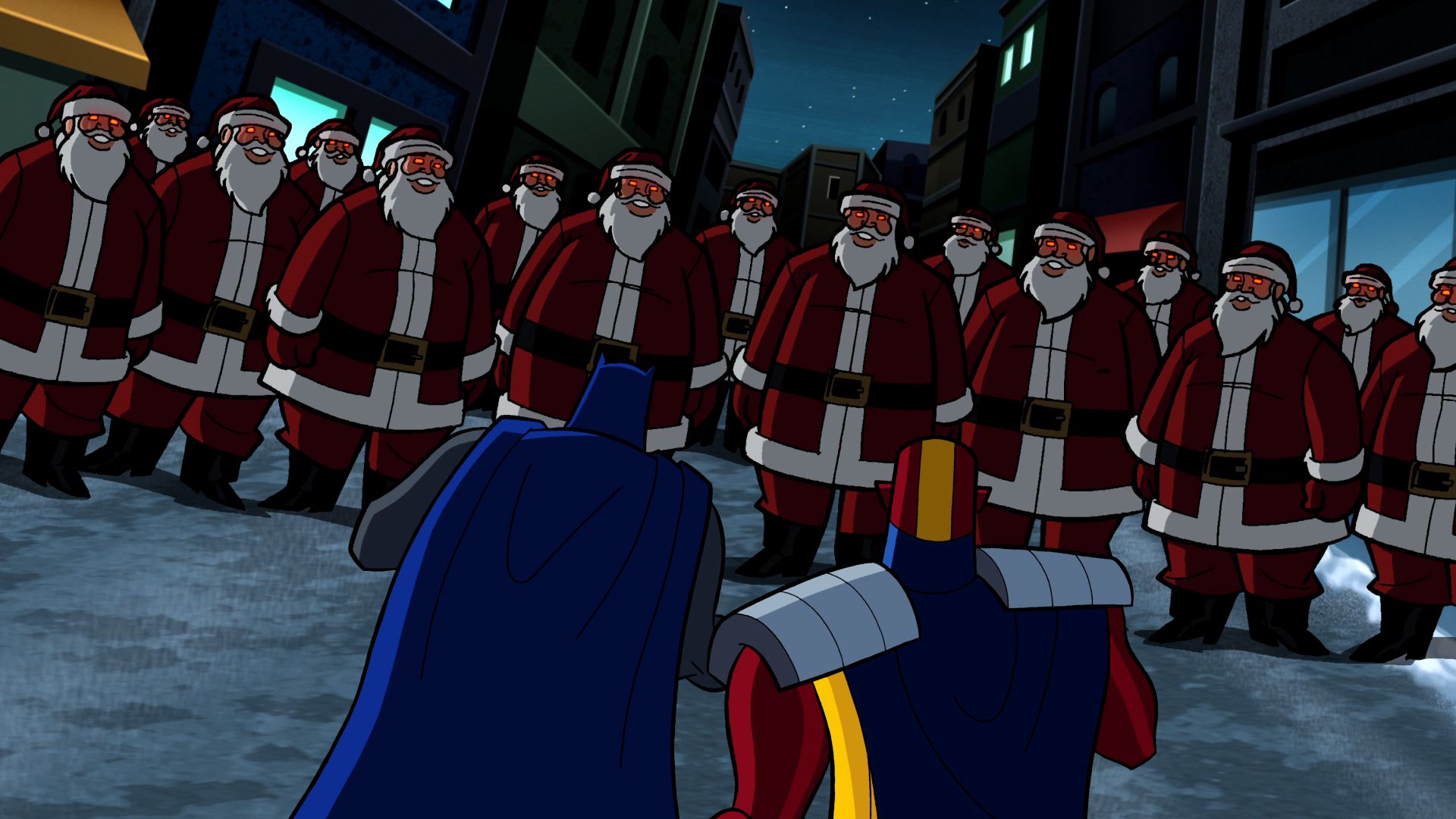 Batman vs Santas