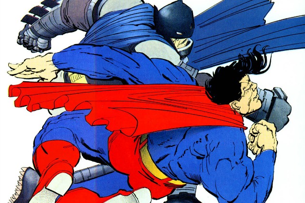 Batman punching Superman